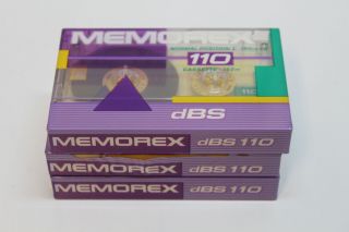 3 Memorex Dbs 110 Blank Cassette Tapes Normal Bias Type I