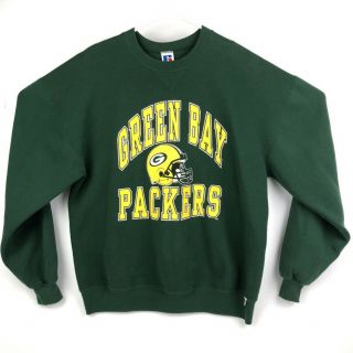 Vintage 90’s Green Bay Packers Mens Xl Crewneck Sweatshirt Russell Athletic Usa