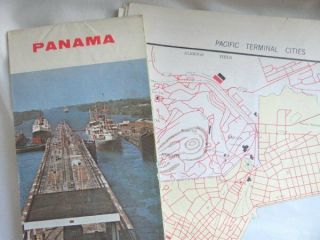 1967 Texaco Panama Map And Panama Terminal Cities Map 1962 Foreign