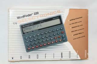 Vintage Wordfinder 220 Selectronics Spelling Checker Thesaurus Hh220