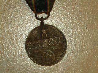 Vintage For God And Country American Legion School Award Medal 1925 3