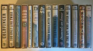 James Bond Ian Fleming First Edition Library Fel Complete 14 Book Set Facsimiles