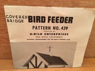 Vintage U - Bild Woodworking Plans Pattern 439 Covered Bridge Bird Feeder