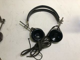 2 Pairs Vintage Brush Headphones Ww2 Era