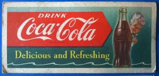 Vintage 1951 COCA - COLA Coaster TWO Ink Blotter/Sign - Litho in USA 2