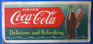 Vintage 1951 COCA - COLA Coaster TWO Ink Blotter/Sign - Litho in USA 3