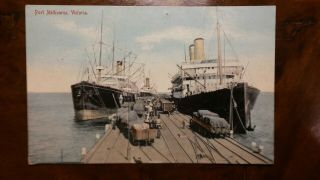 White Star Line Afric Class Liner At Melbourne Pier Head Postcard C1910