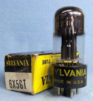 1 - Sylvania 6x5gt Vacuum Tube Nos/nib Black Plates
