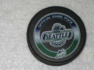 Seattle Thunderbirds Whl Official Game Puck Western Hockey League 2016