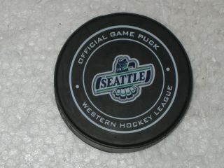 Seattle Thunderbirds Whl Official Game Puck Western Hockey League 2017 - 2018