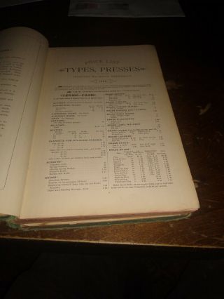 1888 Type Foundry Specimen Book Price types and presses cincinnati,  vine st 3
