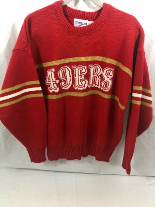 Vintage Pro Line Cliff Engle San Francisco 49ers Wool Sweater Mens Large
