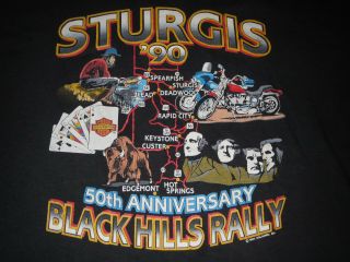 Vtg 1990 Sturgis 50th Anniversary Men 