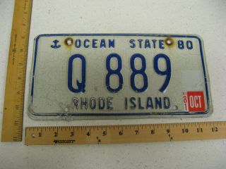 1981 81 Rhode Island Ri License Plate Q889 Natural Sticker
