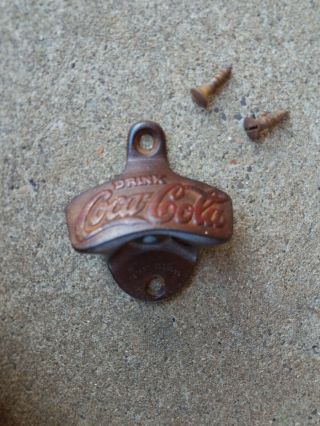 Coca Cola Bottle Opener Vintage Brown Co.  Starr " X " Wall Mount Made W.  Germany