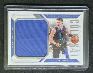 2018 - 19 National Treasures Luka Doncic Rookie Colossal Jersey 60/99