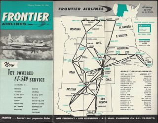 Frontier Airlines System Timetable 10/25/64 [9101]