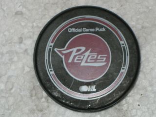 Scuffed Peterborough Petes Official Game Puck Ohl Jr.  A Circa 2010