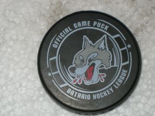 Sudbury Wolves Official Game Puck Ohl Ontario Hockey League Circa 2015