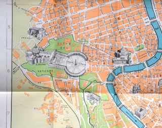 1950s Map of Rome by Instituto Poligrafico Dello Stato & City Map by TWA 3