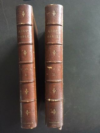 1793 1st Edition 2 Vol The Fables Of Aesop With 112 Plates - John Stockdale Pub.