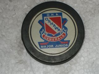 Oha Oshawa Generals Major Junior Puck Cmjhl Jr.  A Circa 1981 Hole In Back