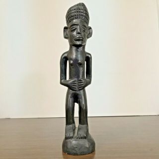 Vintage African Carved Wood Figure W/ Export Stamp - Congo/makonde Art Sculpture
