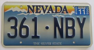 Nevada 2002 License Plate Quality 361 - Nby