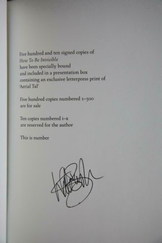 Kate Bush : How to be Invisible signed limited first edition and print 2