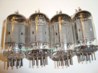 One Closely Matched Quad Of Rca 5963 Tubes,  Blank Label (no Label),  Hi Ratings