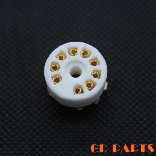 9 Pins Ceramic Vacuum Tube Sockets for 12AX7 ECC83 12AT7 6DJ8 PCB Mount Goldx10 2