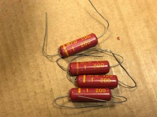 4 Nos Pyramid Type Iii.  1 Uf 200v Capacitors Vintage Bass Guitar Tone Test Great