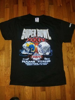 Tennessee Titans/rams Vintage 2000 Champions Bowl Xxxiv Nfl T - Shirt L