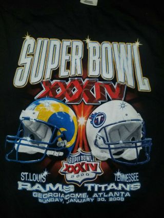 Tennessee Titans/Rams Vintage 2000 Champions Bowl XXXIV NFL T - Shirt L 2