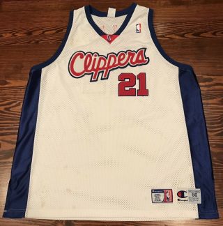 Champion Nba Los Angeles Clippers 21 3xl 56 Jersey Darius Miles Basketball White