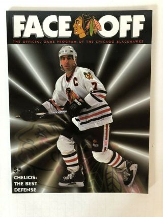 Vintage 1996 - 97 Season Chicago Blackhawks Game Program - Chris Chelios Cover Nhl