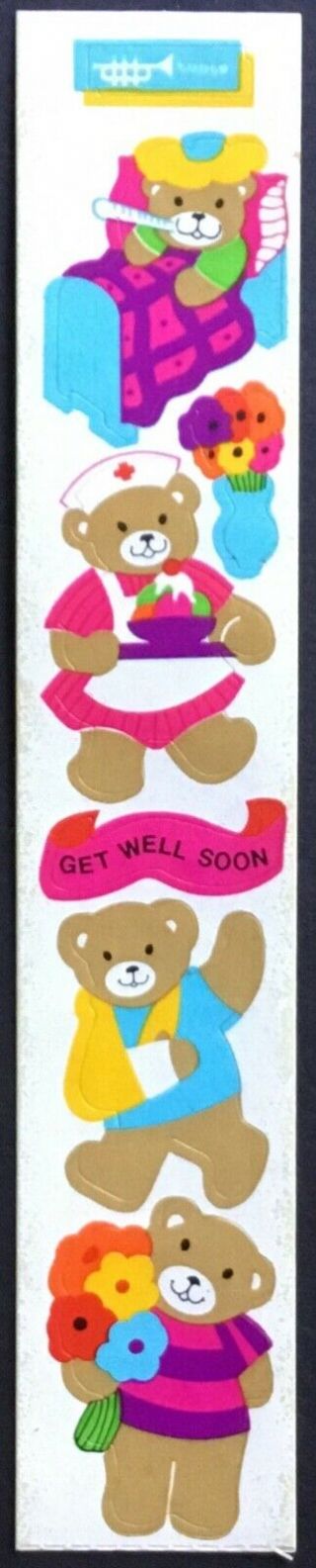Vintage Stickers - Cardesign - Toots - Get Well Bears - Dated 1984