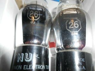 Two No 26 St National Union radio tubes test strong reboxed 2