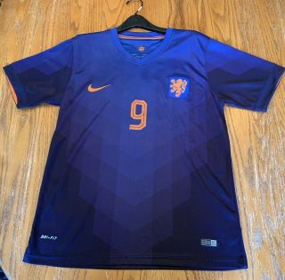 Men’s Nike Robin Van Persie Netherlands Knvb Football Soccer Jersey Large L Blue