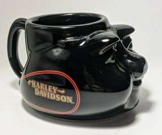 Harley - Davidson Motorcycle Black Hog Pig Face H - D Logo Coffee Mug Cup Unique