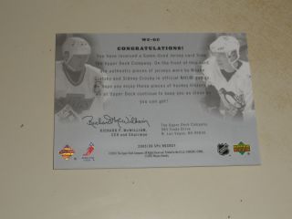 2005 - 06 UD SPX Winning Combos Dual Jersey Wayne Gretzky Sidney Crosby 124/350 RC 2