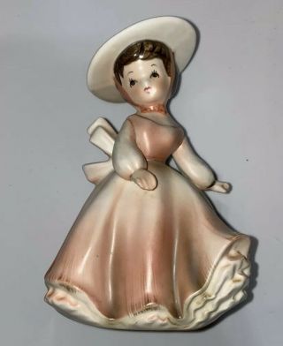 Vintage Napco Napcoware C - 6364 Southern Belle Girl Figurine Planter Japan