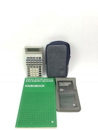 Texas Instruments Ti - 55 - Ii Constant Memory Electronic Calculator W/ Source Book