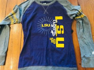 Russel Lsu Tigers Long Sleeve T - Shirt Sz 10 - 12 L/g