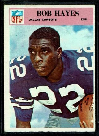1966 Philadelphia Football Dallas Cowboys Bob Hayes Hof Rookie Card Rc 58 Vg - Ex