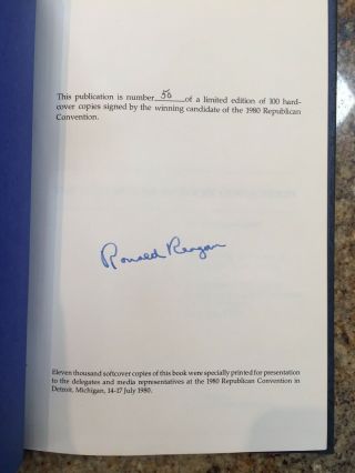 President Ronald Reagan Signed Limited Edition 1980 Republican Convention Number
