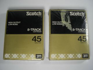 (2) Vtg Scotch 3m Blank 45 Minute 8 - Track Tapes - Old Stock