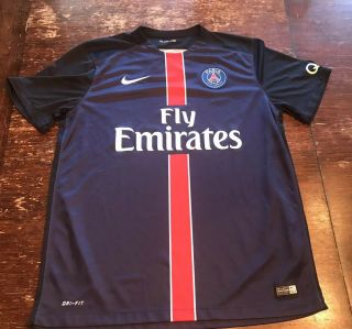 Nike Authentic Paris Saint Germain Psg Soccer St Jersey 2015 Men’s Large L Kit