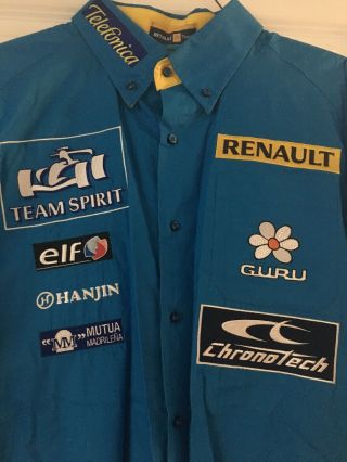 Renault F1 Team Formula One Pit Crew Team Button Down Shirt Size Xxl 2x