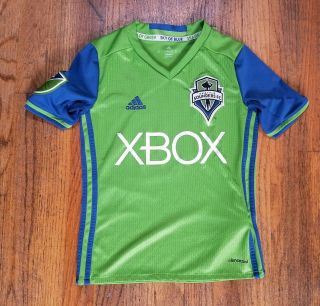 Adidas Youth Small Seattle Sounders Fc Jersey Xbox S Boys Girls Shirt Mls Green